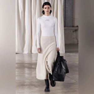 ZARA LAYERED 100% WOOL SKIRT